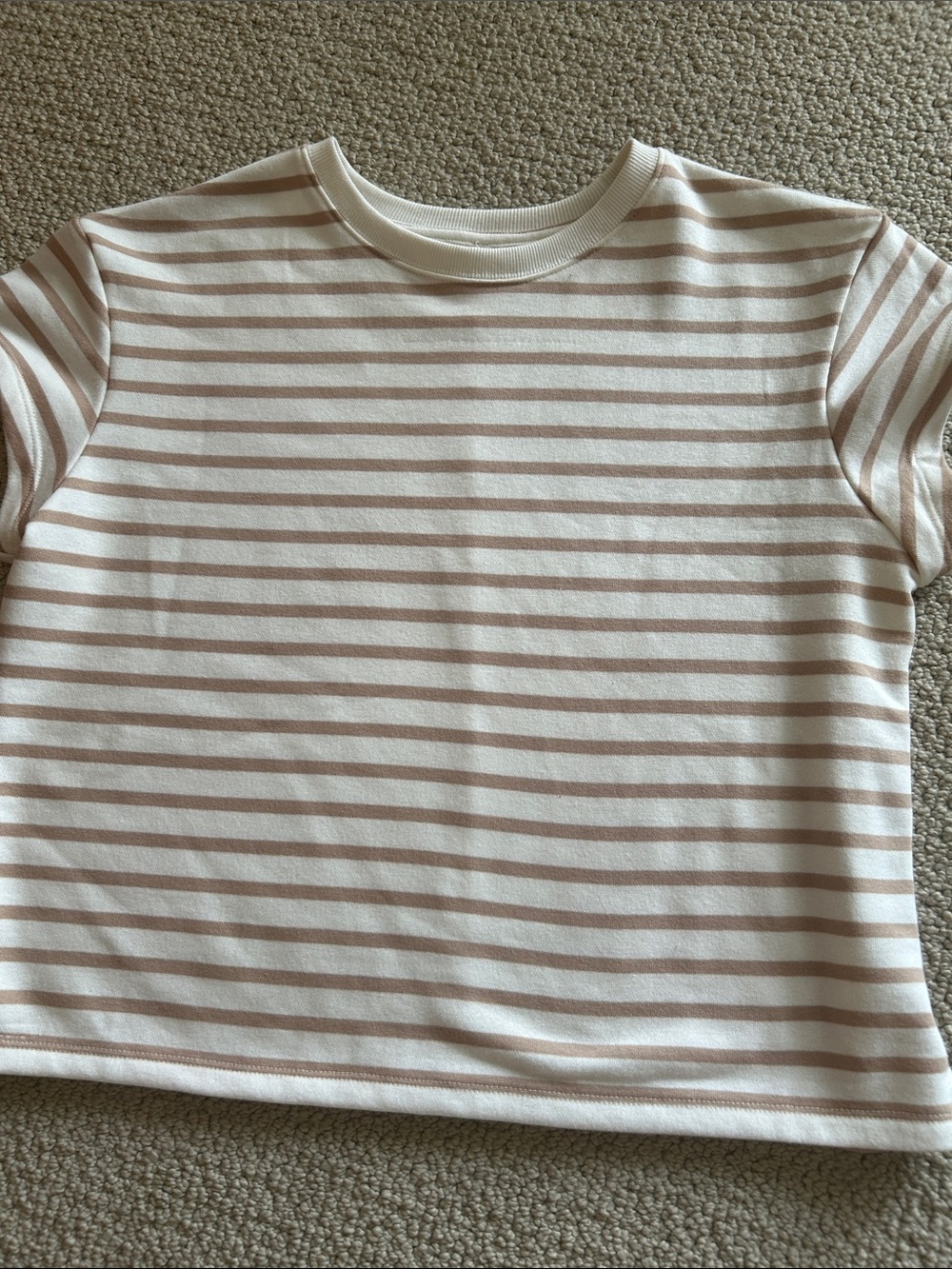 Kohl's Striped Short-Sleeve Tee in Cream and Light Brown
